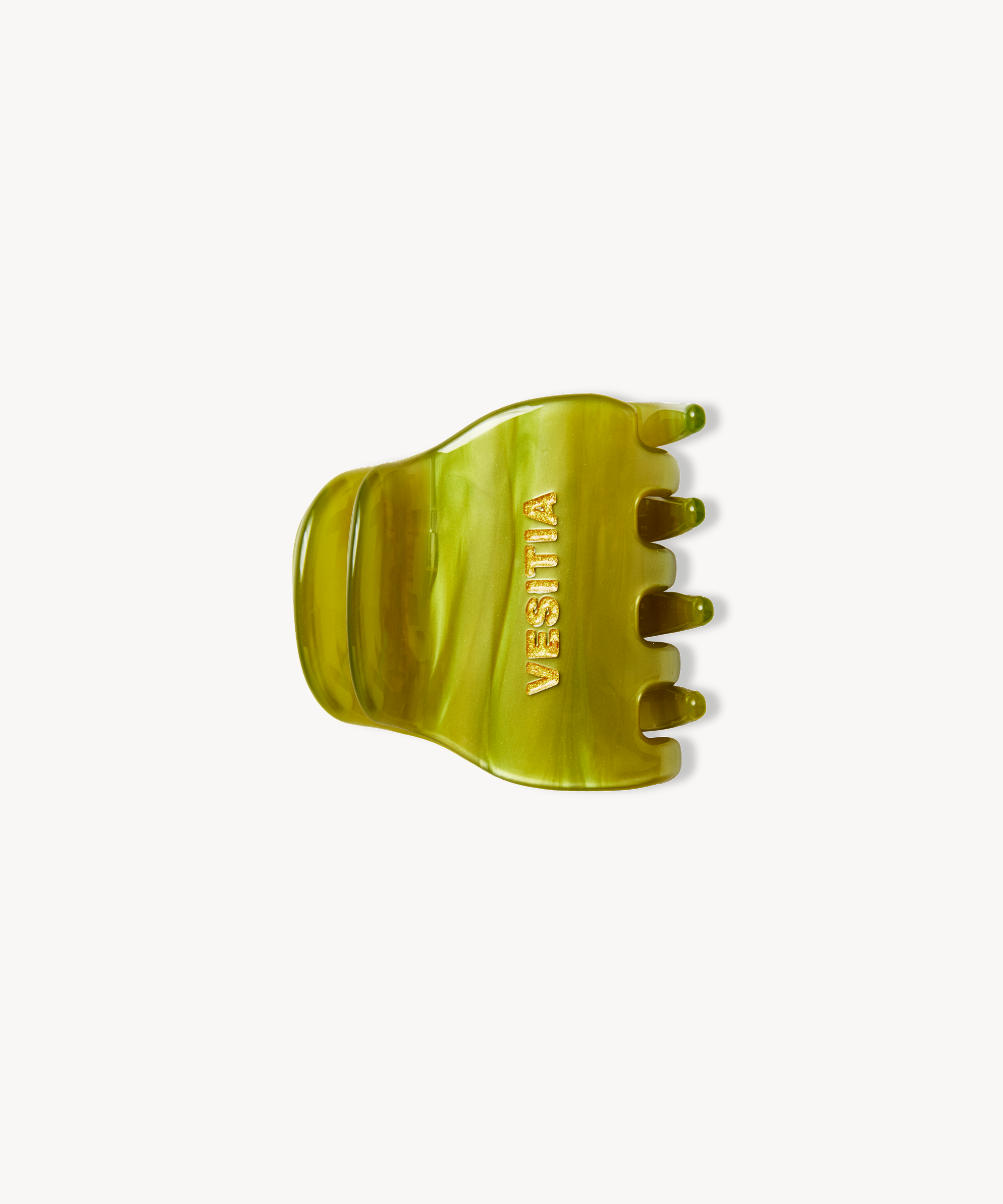 Green VESITIA midi claw clip on a white background