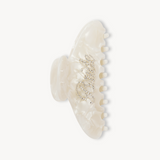 White VESITIA Bride Claw Clip hand-stoned with Czech diamonds on a white background.