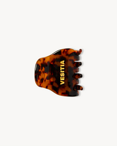 Tortoiseshell VESITIA midi claw clip on a white background