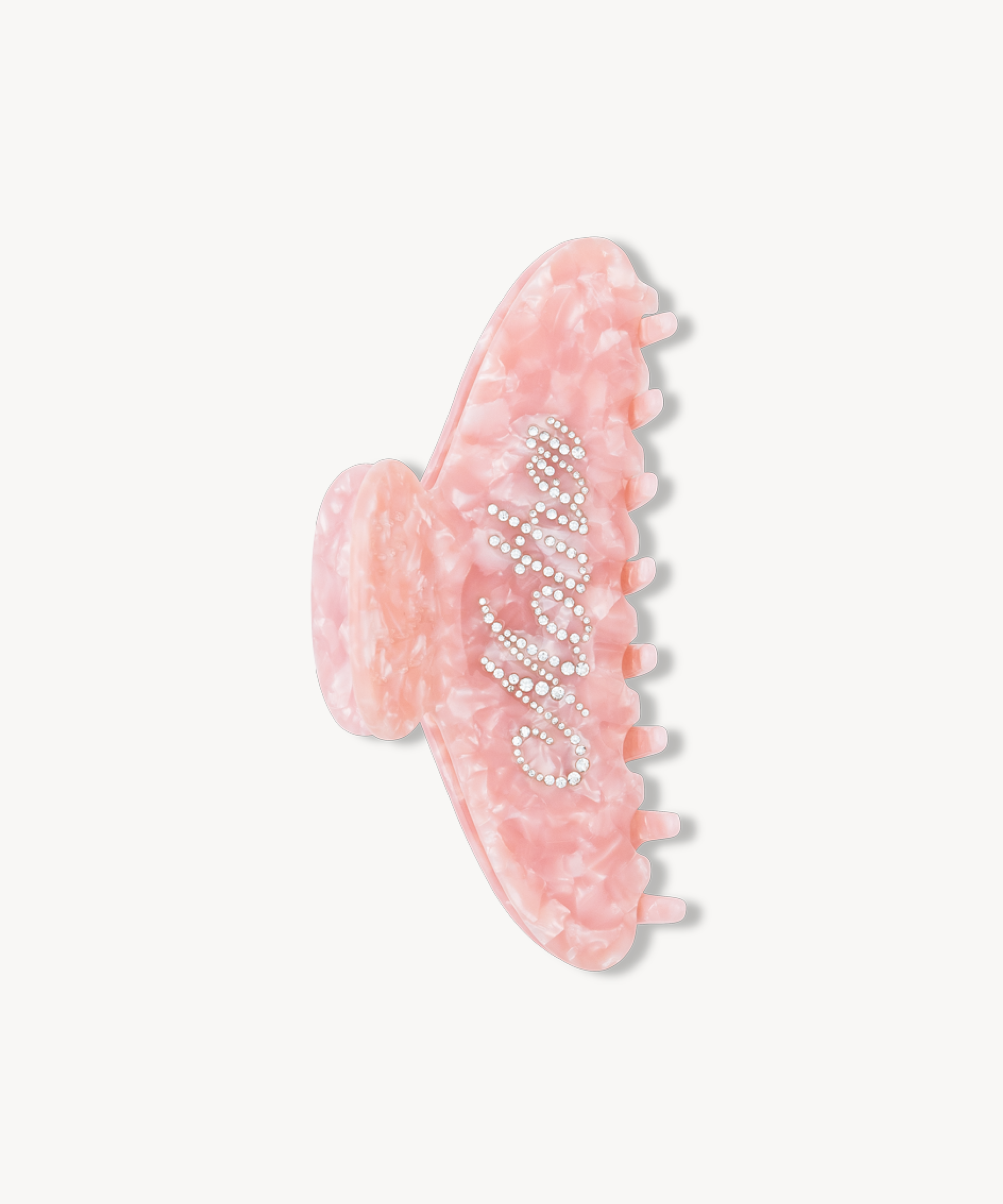 Pink VESITIA claw clip for mums on a white background